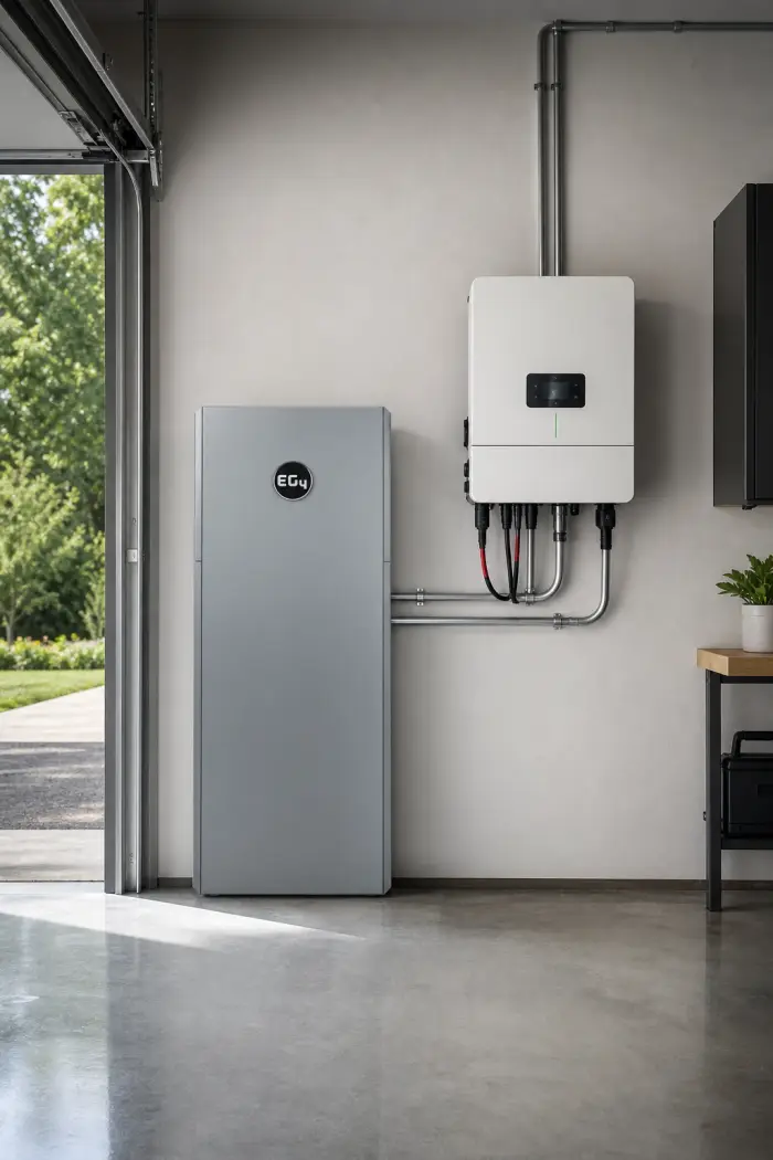 Home backup — battery installation example